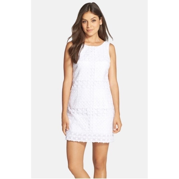 NWT Lilly Pulitzer Delia shift dress white crochet sleeveless - Picture 1 of 14